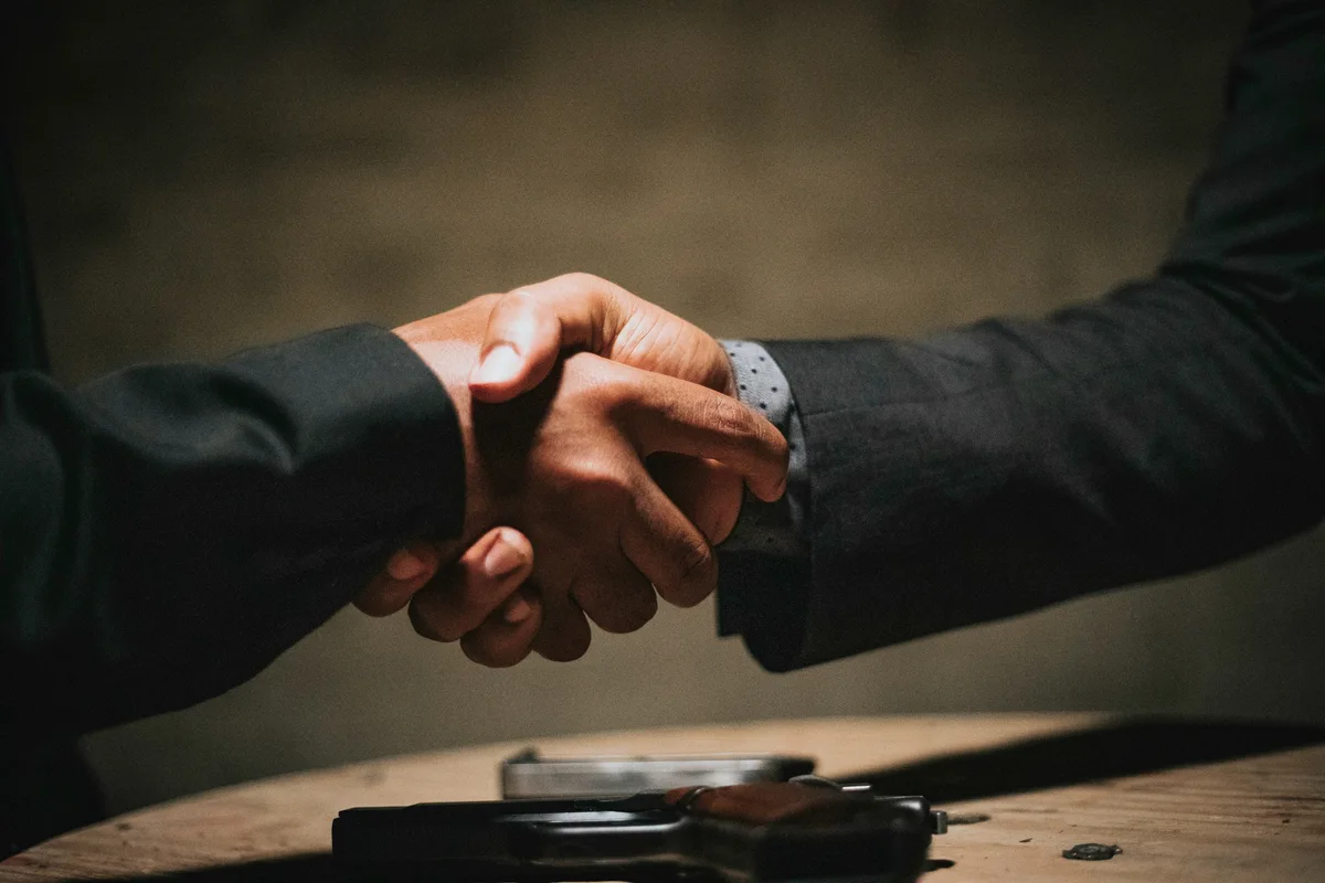A professional conversation across a desk